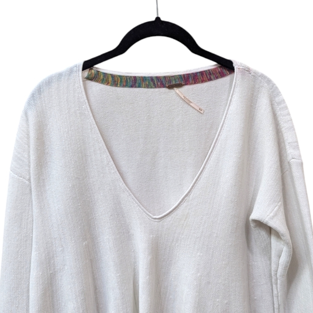Free People Sundae Bell Sleeve Plunging V Neck Oversize Flouncy Swing Top (M) - Picture 6 of 9